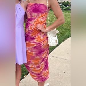 ZARA SIZE SMALL PINK STRAPLESS DRESS